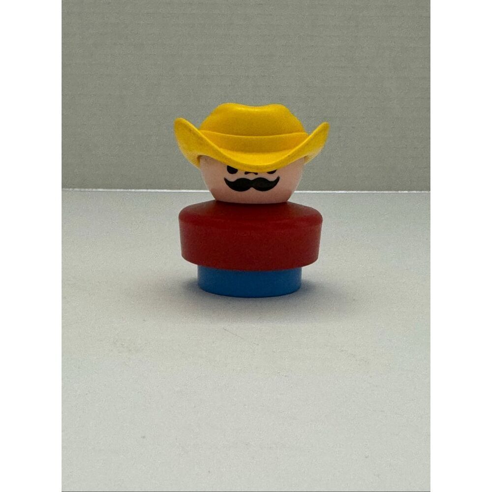 Fisher Price Little People Cowboy Red Shirt Vintage 1990 Chunky Little People